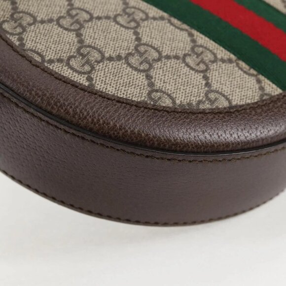 GUCCI GG Supreme Ophidia Chain Web Sherry Line Bag PVC Beige 550618 Auth 138002A - Picture 4 of 16